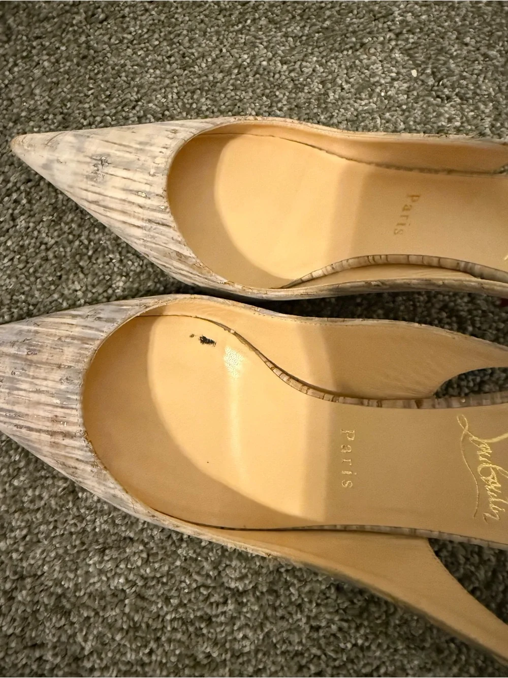 christian louboutin clare naturalle sling backs - Picture 8 of 16